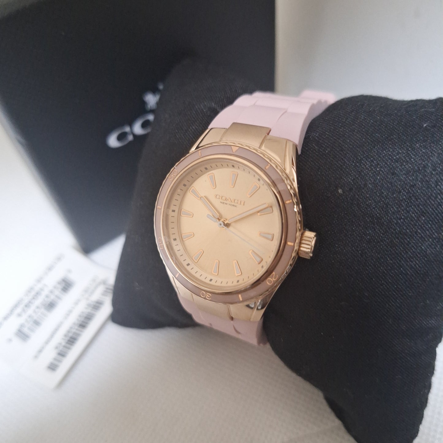 Coach PRESTON Women's Watch Pink, Silicone Band