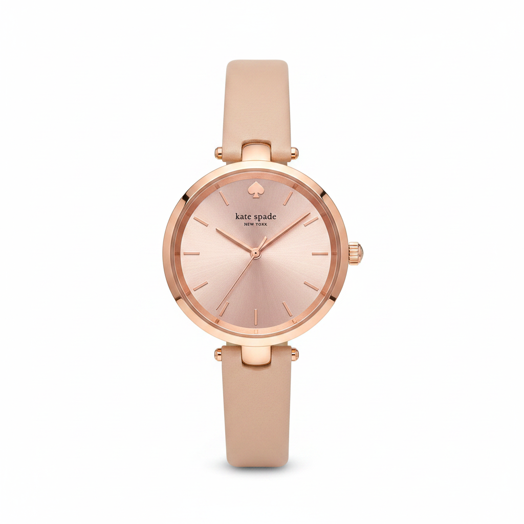 Kate Spade Watches Holland l Rose Gold Dial Leather Watch l 1YRU0812