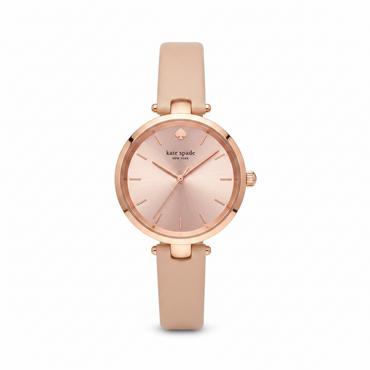 Kate Spade Watches Holland l Rose Gold Dial Leather Watch l 1YRU0812