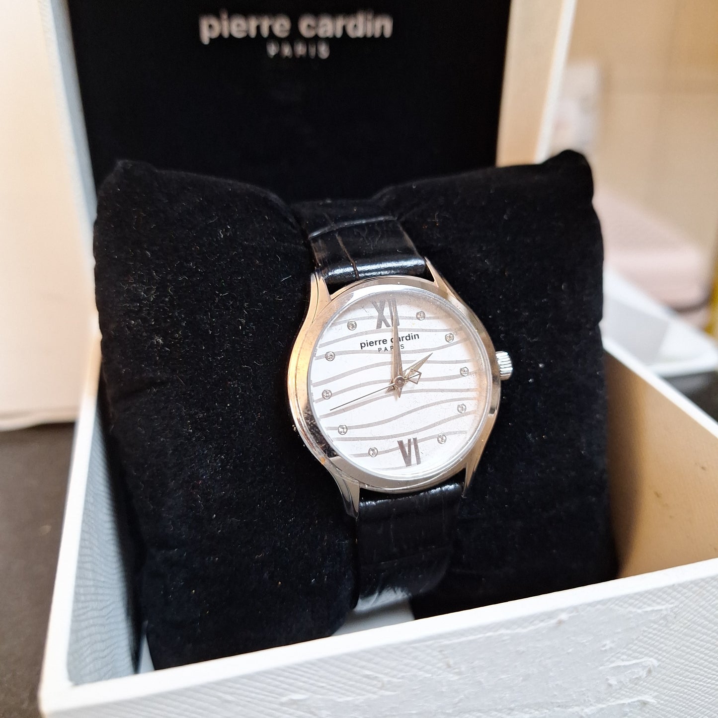 Pierre Cardin Womens Quartz Watch, Analog Display and Leather Strap