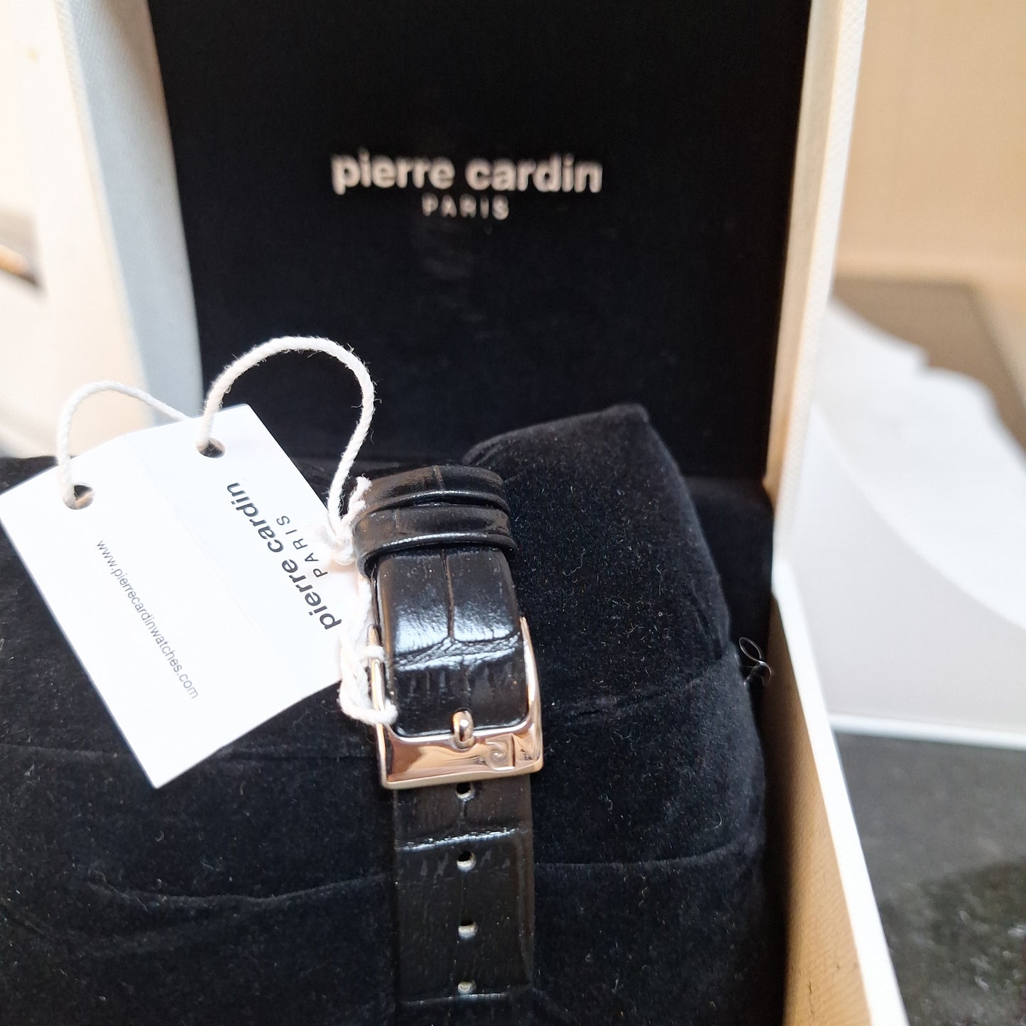 Pierre Cardin Womens Quartz Watch, Analog Display and Leather Strap