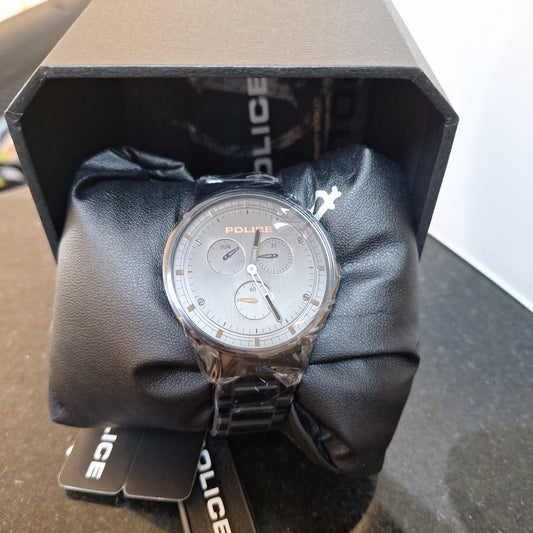 Police Men's Berkeley Round Shape Leather Band Analog Wrist Watch