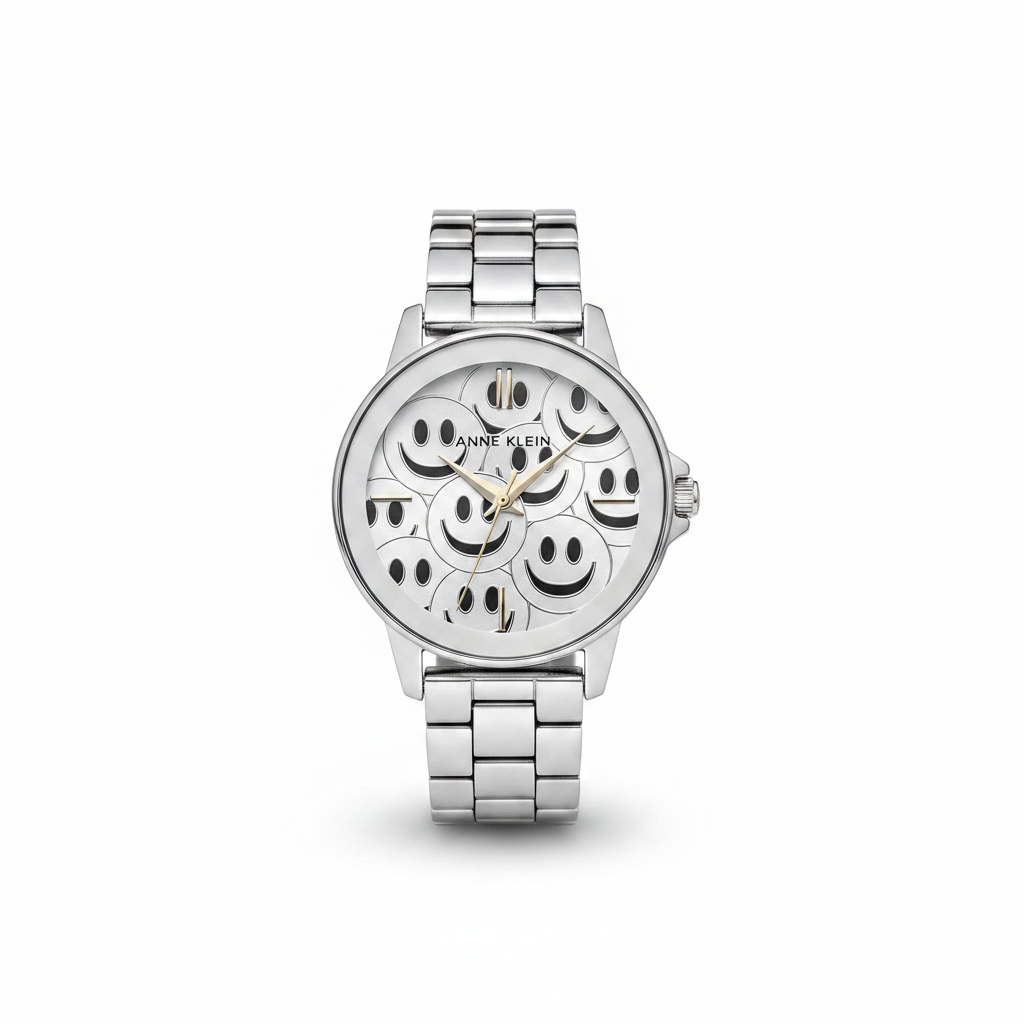 Anne Klein Woman's watch smiley face, Silver l AK/4165SVSV