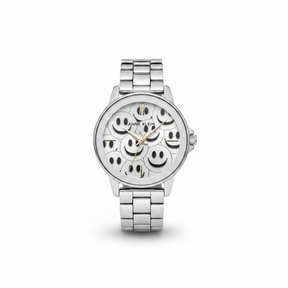 Anne Klein Woman's watch smiley face, Silver l AK/4165SVSV