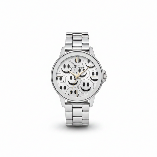 Anne Klein Woman's watch smiley face, Silver l AK/4165SVSV