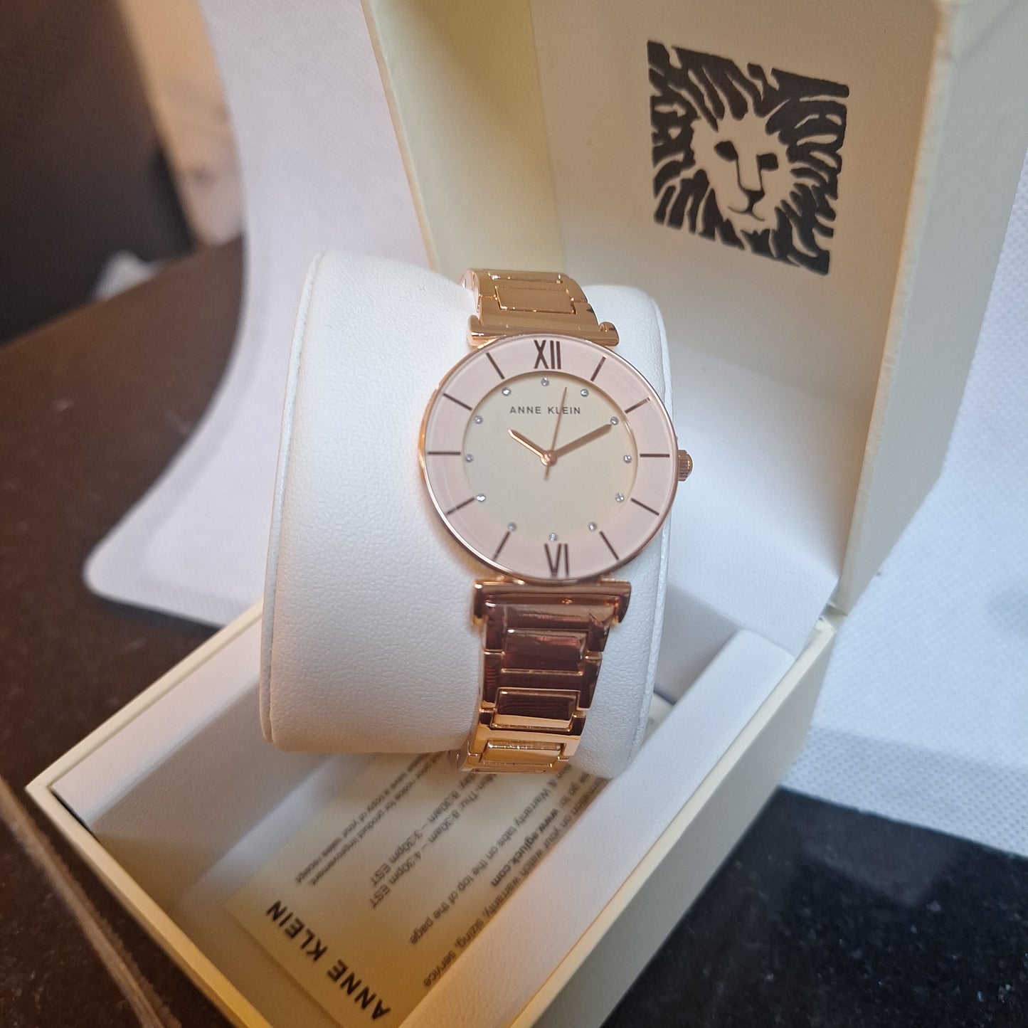 Anne Klein 3782BHRG Japanese Quartz Dress Watch with Metal Strap, Rose Gold, Women's watches,