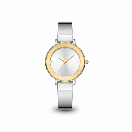 Anne Klein Women's Genuine Diamond Dial Bangle Watch, 	Silver l AK/3566