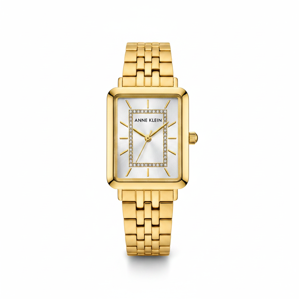 Anne Klein Women's Glitter Accented Bracelet Watch, Gold