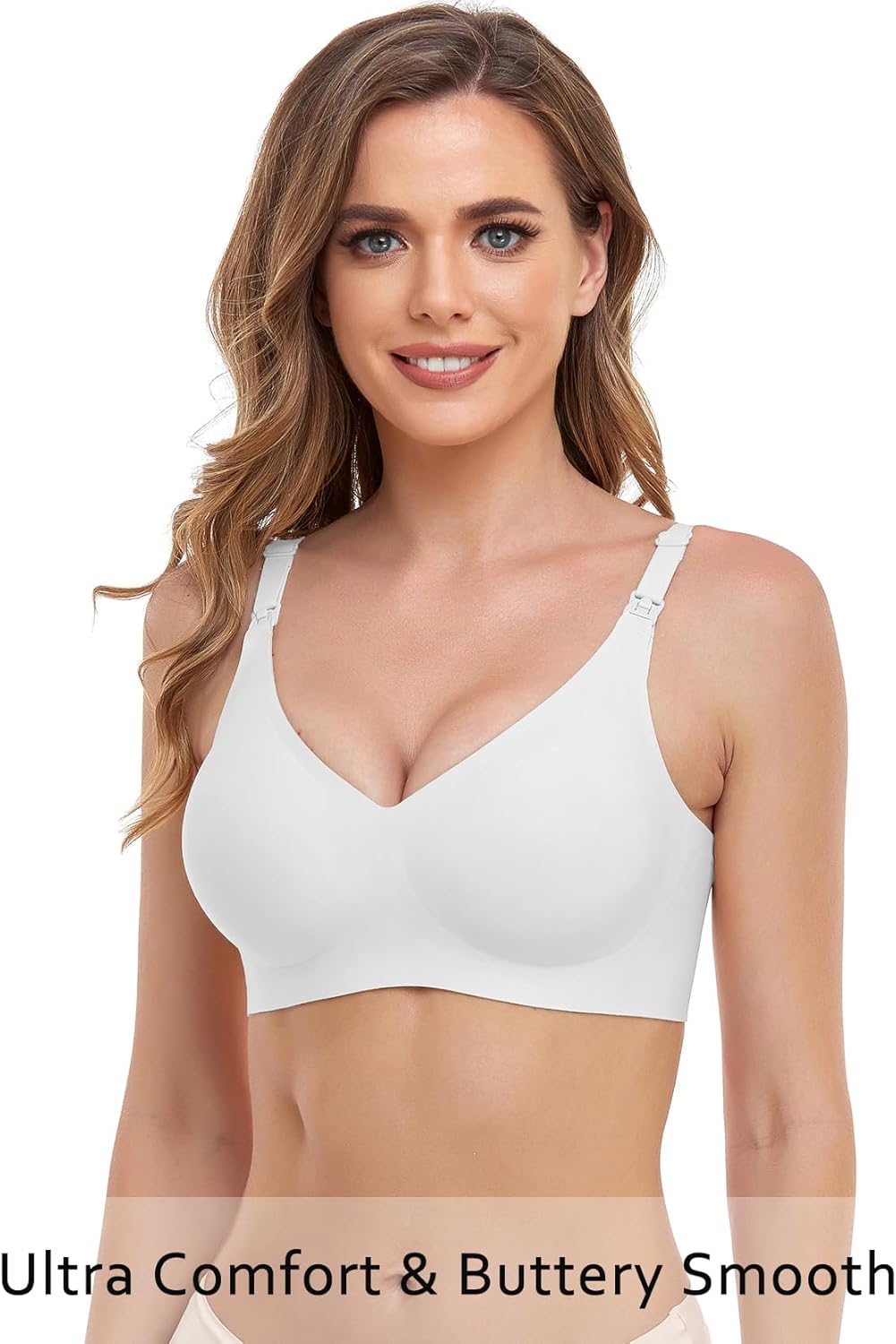 Vinfact Soft Nursing Bras, Seamless, Wireless Breastfeeding Bralette with Extra Bra Extender