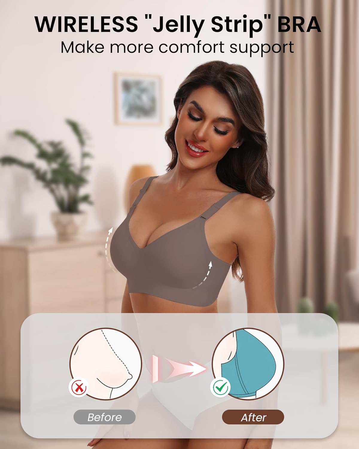 HORISUN womens Ultimate Wireless Bra Full Coverage Bra