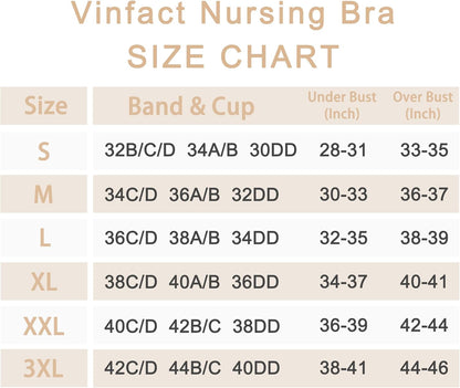 Vinfact Soft Nursing Bras, Seamless, Wireless Breastfeeding Bralette with Extra Bra Extender
