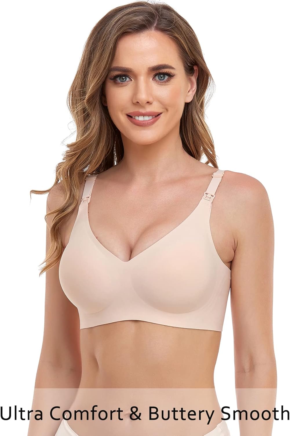 Vinfact Soft Nursing Bras, Seamless, Wireless Breastfeeding Bralette with Extra Bra Extender