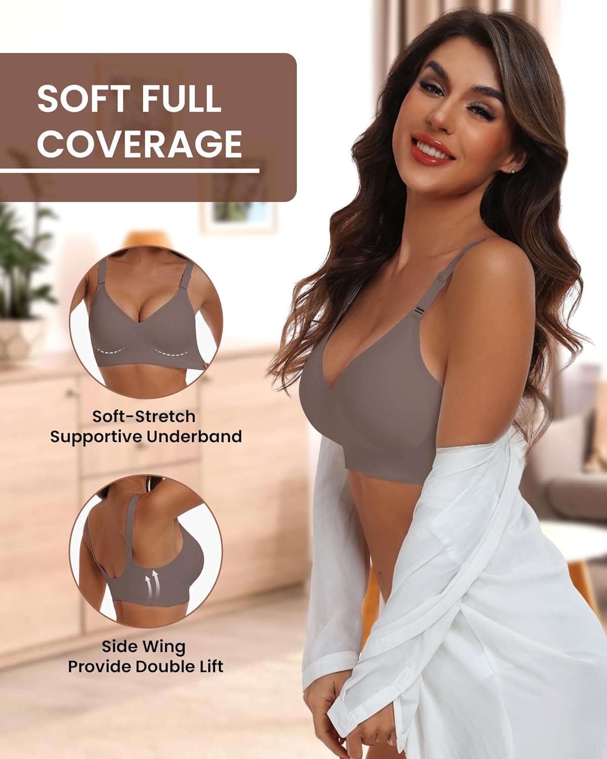 HORISUN womens Ultimate Wireless Bra Full Coverage Bra