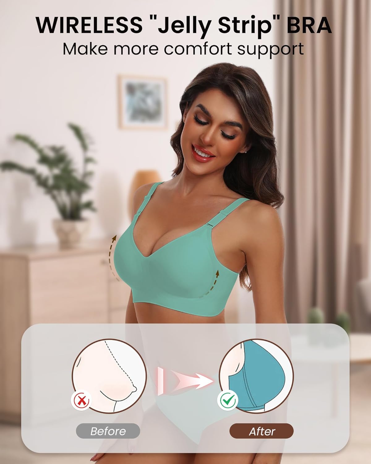 HORISUN womens Ultimate Wireless Bra Full Coverage Bra