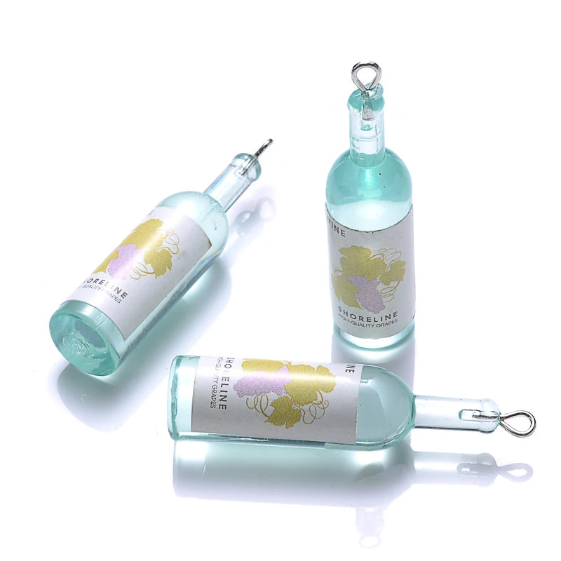 10Pcs Plastic Pop Cola Soda Drinks Beverages Charms Juice Alcohol Lemonade Bottle Resin Pendants for Jewelry Making Mini Crafts