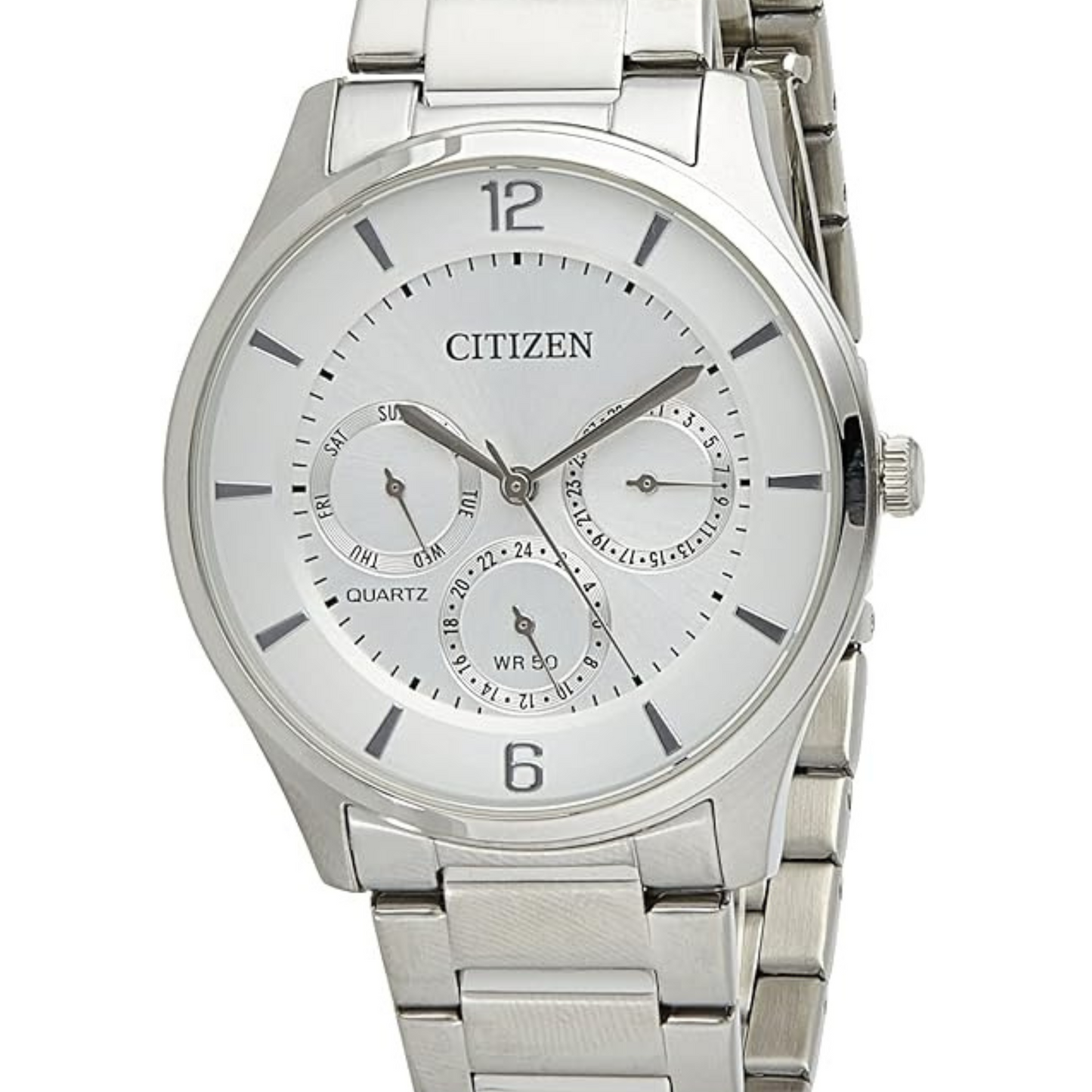Citizen Quartz Men's Watch, Analog Display, Stainless Steel Strap