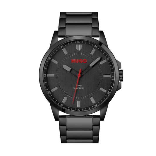 Hugo Boss #First | Men’s Black Ionic Plated Bracelet | Black Dial 1530187