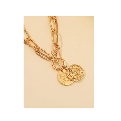 Compass Pendant Necklace Unisex Jewelry for Men and Women