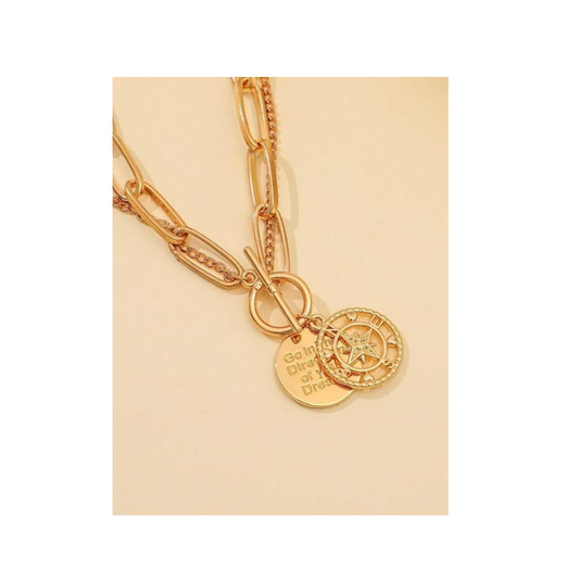 Compass Pendant Necklace Unisex Jewelry for Men and Women