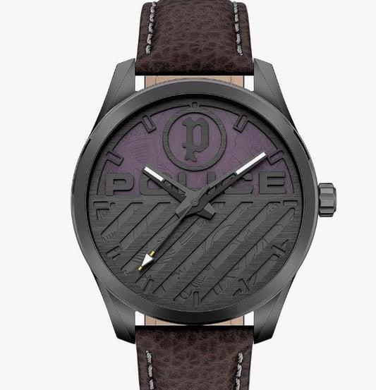 Police Men's Analogue Quartz Watch with Leather Strap