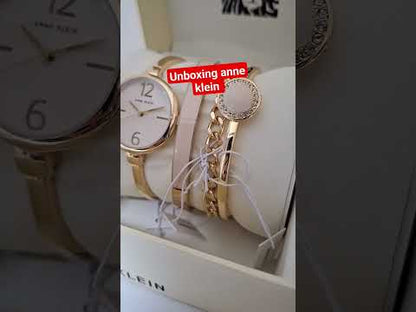 Anne Klein Women's Bangle Watch and Premium Crystal Accented Bracelet Set