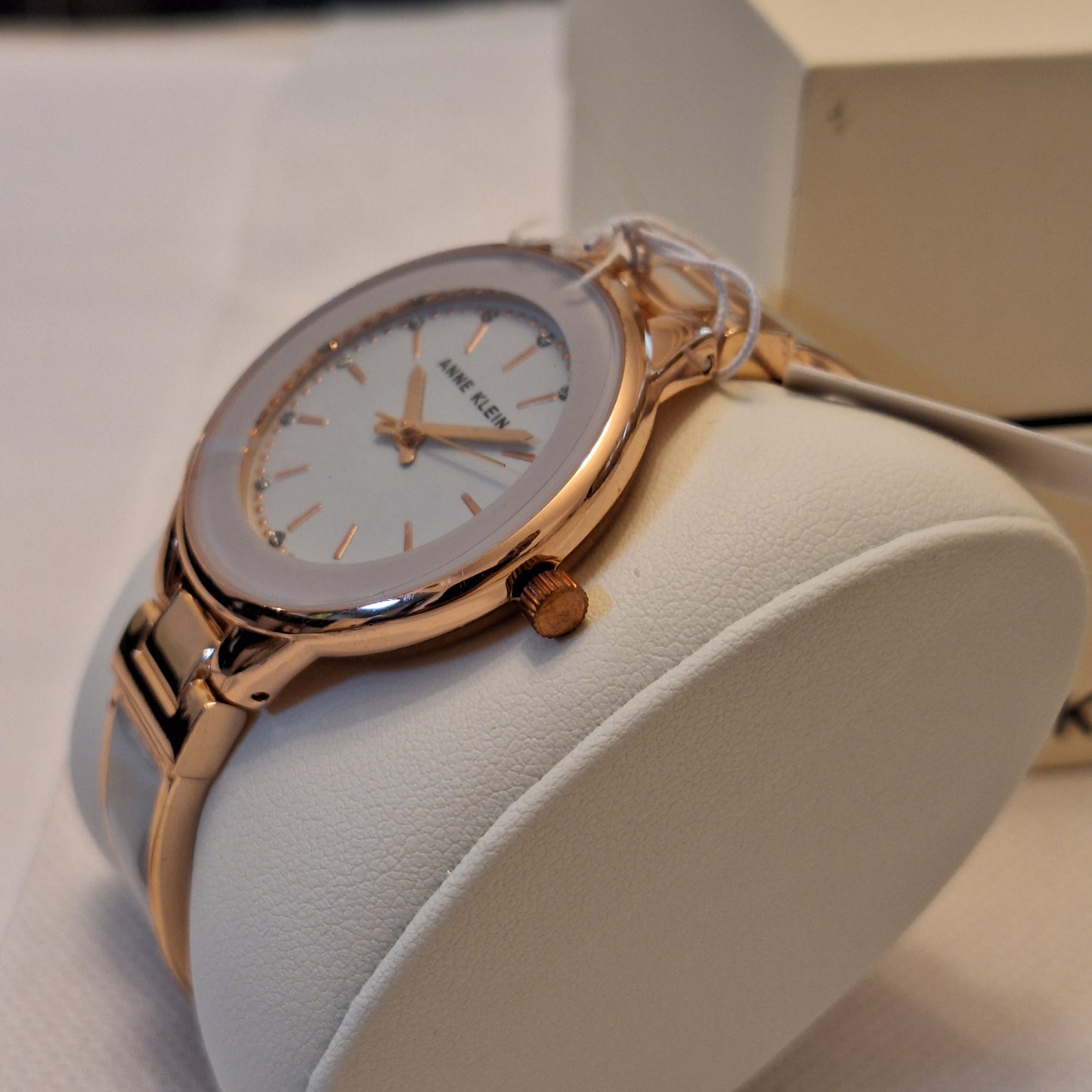 Anne Klein Women's Premium Crystal Accented Resin Bangle Watch