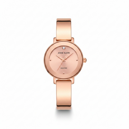 Anne Klein Women's Genuine Diamond Dial Bangle Watch l Rose Gold l AK/3566
