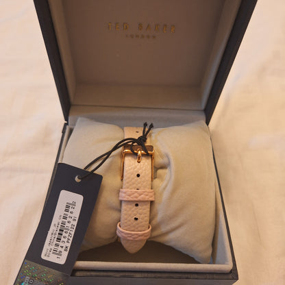 Ted Baker Women's Leather Strap Watch, Rose Gold/Pink