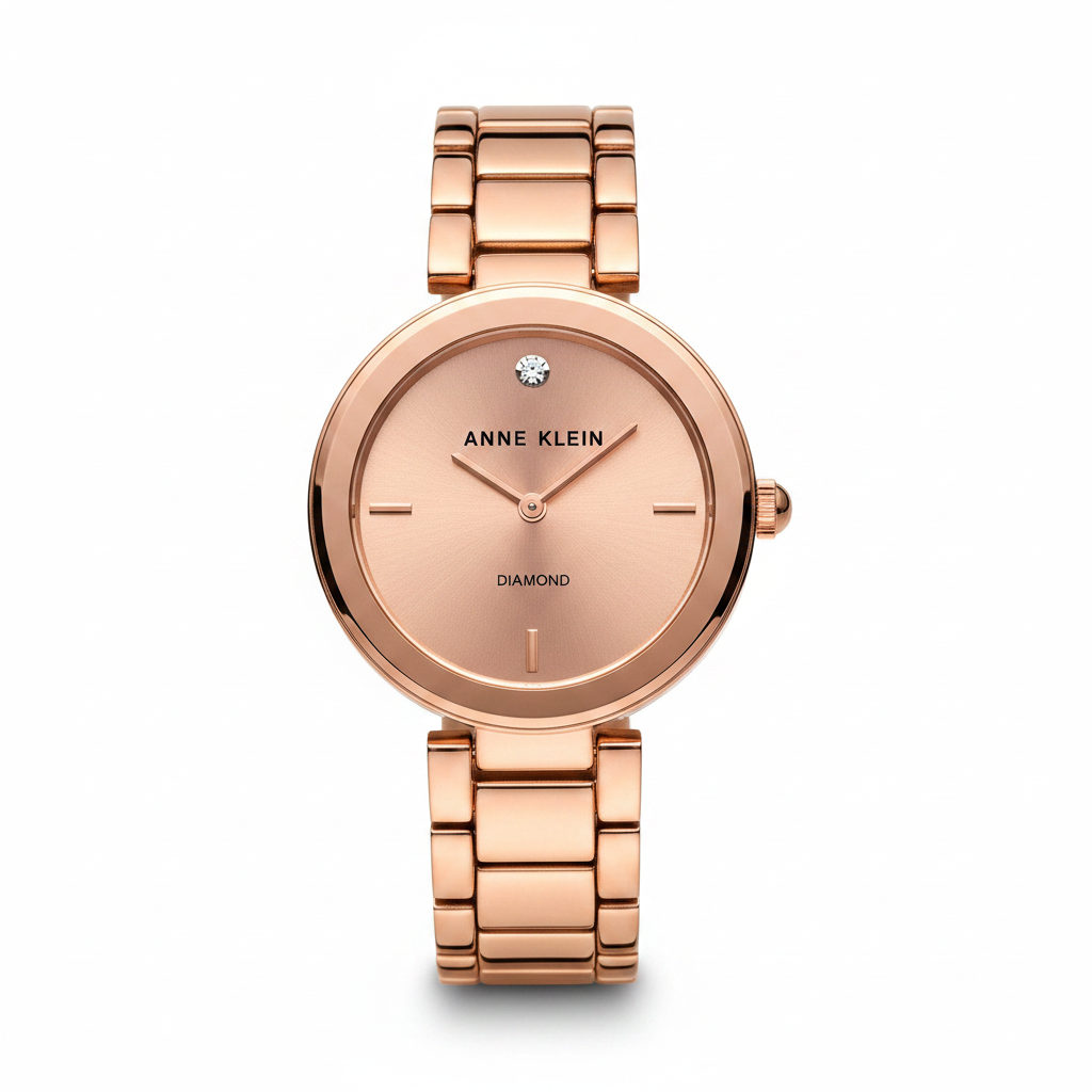 Anne Klein Womens Quartz Watch, Genuine diamond accent l Gold l ‎AK/1362RGRG