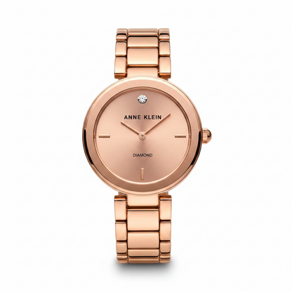 Anne Klein Womens Quartz Watch, Genuine diamond accent l Gold l ‎AK/1362RGRG