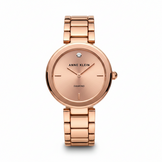 Anne Klein Womens Quartz Watch, Genuine diamond accent l Gold l ‎AK/1362RGRG