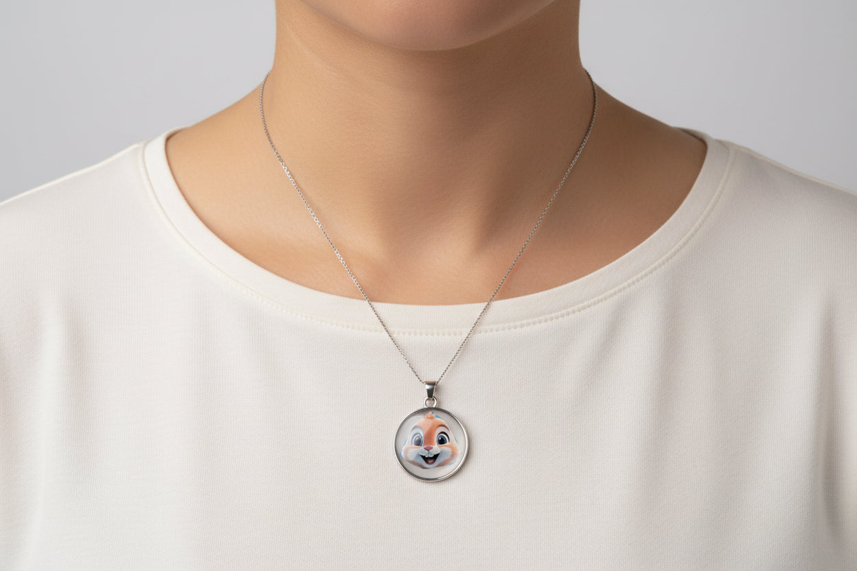 Charm with cartoon face