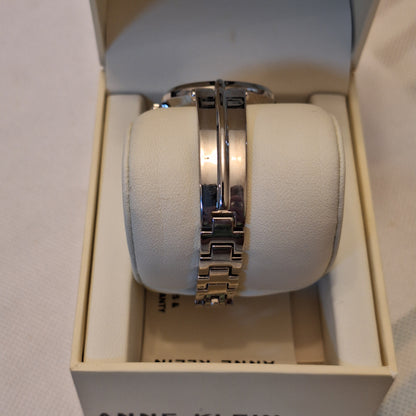 Anne Klein Women's Bangle Watch, Silver/White