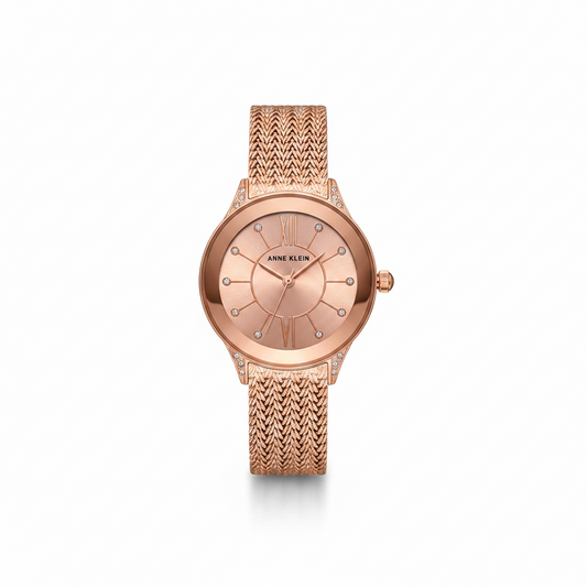 Anne Klein Women's Watch Mesh Bracelet, AK2208RGRG