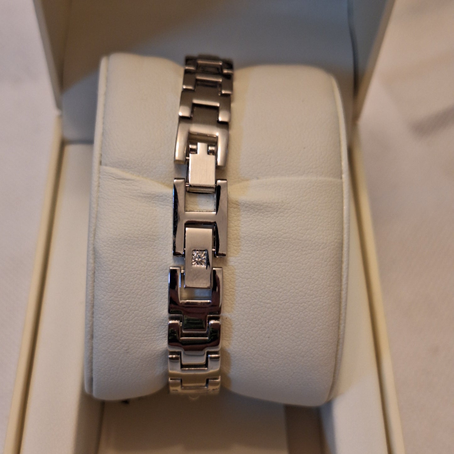 Anne Klein Women's Bangle Watch, Silver/White