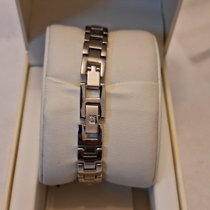 Anne Klein Women's Bangle Watch, Silver/White
