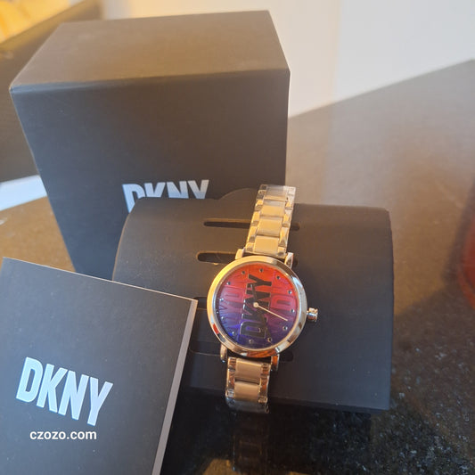 DKNY SOHO Women's Quartz Watch with Alloy Silver Stainless Steel Leather Silicone Strap