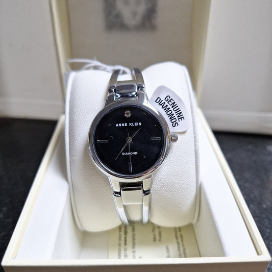 Anne Klein Genuine Diamond Dial Open Bangle Women's Watch - czozo